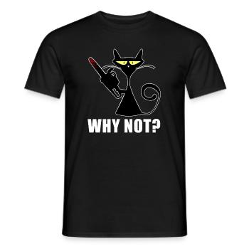Pourquoi ne pas | Halloween, chat, drôles de dictons - T-shirt homme - noir - Devant - AI Model Male 178 light (178cm)