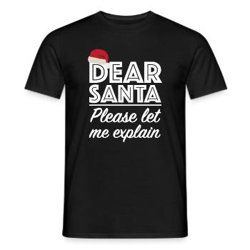 Dear Santa Claus | Christmas, Snow, Party - Men's T-Shirt - black - Front - AI Model Male 178 light (178cm)