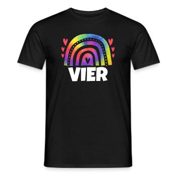 3.Geburtstag Regenbogen 3 Jahre alt Geschenk - Männer T-Shirt - Schwarz - Vorne - AI Model Male 178 light (178cm)