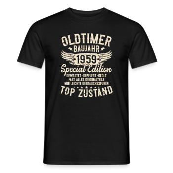Oldtimer Baujahr 1959 Jahrgang Geburtstag Geschenk - Männer T-Shirt - Schwarz - Vorne - AI Model Male 178 light (178cm)