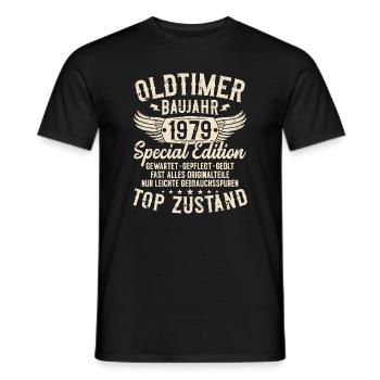 Oldtimer Baujahr 1979 Jahrgang Geburtstag Geschenk - Männer T-Shirt - Schwarz - Vorne - AI Model Male 178 light (178cm)