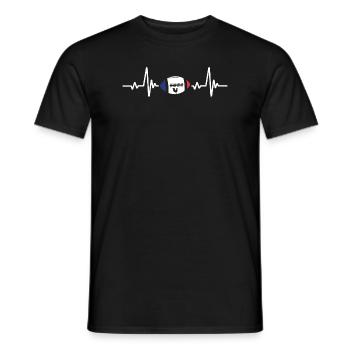 Rugby heartbeat - Men's T-Shirt - black - Front - AI Model Male 178 light (178cm)