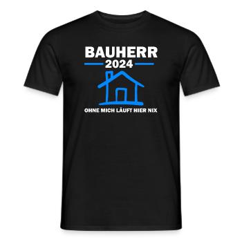 Bauherr 2024 Hausbau Baubeginn Geschenk - Männer T-Shirt - Schwarz - Vorne - AI Model Male 178 light (178cm)