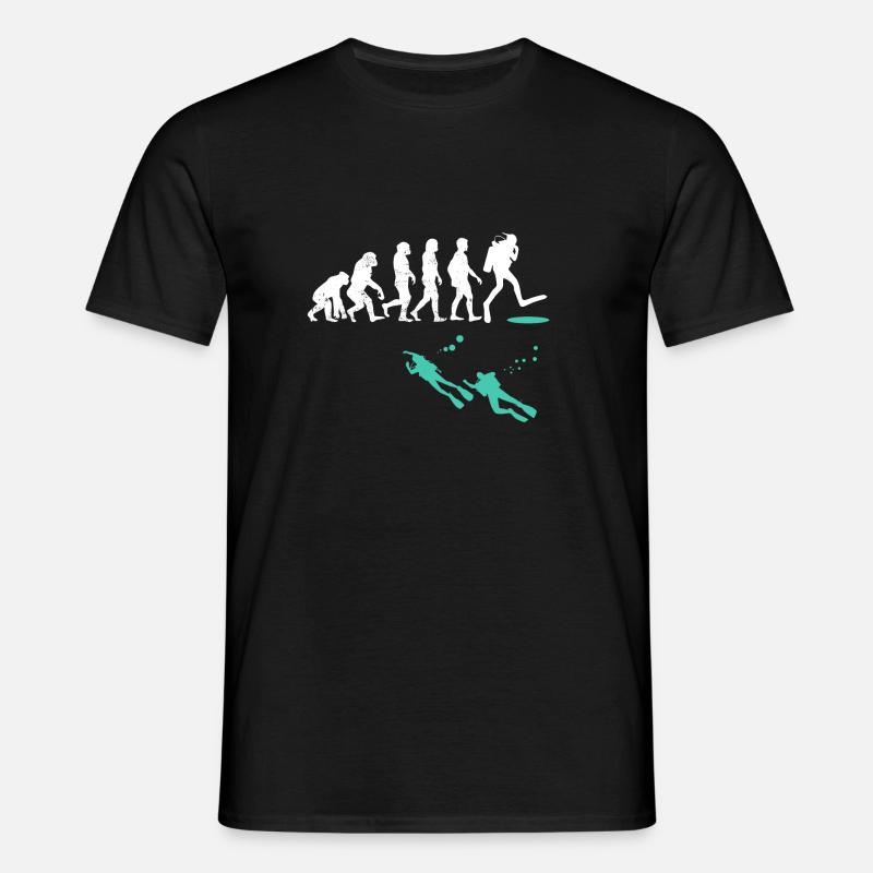 Evolution of Scuba Diver Evolution - Men's T-Shirt - black