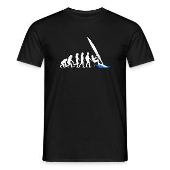 Evolution of Wind Surfing Evolution - Men's T-Shirt - black - Front - AI Model Male 178 light (178cm)