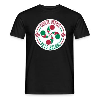 croix basque lauburu 59 - T-shirt homme - noir - Devant - AI Model Male 178 light (178cm)