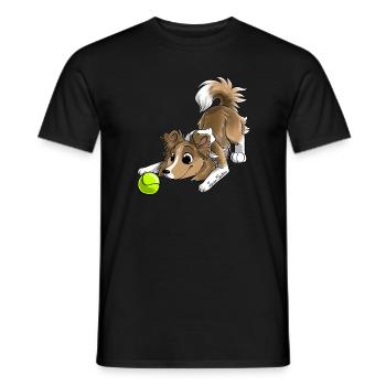The cutest Shetland - Men's T-Shirt - black - Front - AI Model Male 178 light (178cm)