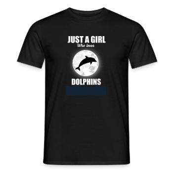 Dolphin Girl Dolphins Gift - Men's T-Shirt - black - Front - AI Model Male 178 light (178cm)