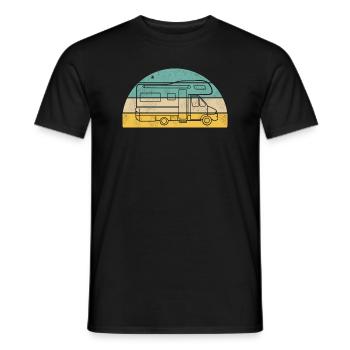 Camping mit Wohnmobil - Männer T-Shirt - Schwarz - Vorne - AI Model Male 178 light (178cm)