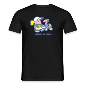 Welcome on board - Bienvenue à bord - T-shirt homme - noir - Devant - AI Model Male 178 light (178cm)