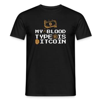 Bitcoin BTC Crypto Blockchain Münze Börse Note - Männer T-Shirt - Schwarz - Vorne - AI Model Male 178 light (178cm)
