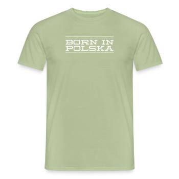 Né en Pologne Polska Europe Né en Pologne - T-shirt homme - vert sauge - Devant - AI Model Male 178 light (178cm)