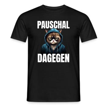 pauschal dagegen - Männer T-Shirt - Schwarz - Vorne - AI Model Male 178 light (178cm)