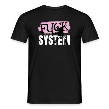 Fuck the System - Men's T-Shirt - black - Front - AI Model Male 178 light (178cm)
