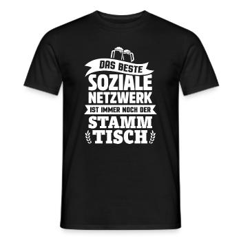 Bestes soziales Netzwerk: STAMMTISCH - Männer T-Shirt - Schwarz - Vorne - AI Model Male 178 light (178cm)