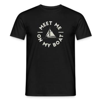 Rencontrez-moi sur mon bateau Capitaine Navigateur Capitaine Marin - T-shirt homme - noir - Devant - AI Model Male 178 light (178cm)