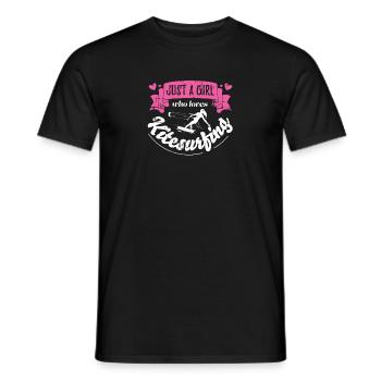 Just A Girl Who Loves Kitesurf Geschenk Surfer - T-shirt homme - noir - Devant - AI Model Male 178 light (178cm)