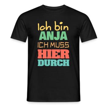 Anja - Männer T-Shirt - Schwarz - Vorne - AI Model Male 178 light (178cm)