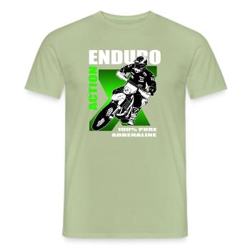 Enduro Offroad - Männer T-Shirt - Sage - Vorne - AI Model Male 178 light (178cm)