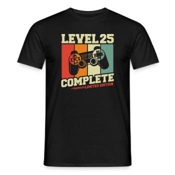 25 Birthday Gift - Level 25 Complete - Men's T-Shirt - black - Front - AI Model Male 178 light (178cm)
