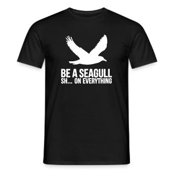 Sois une mouette, j’emmerde tout - T-shirt homme - noir - Devant - AI Model Male 178 light (178cm)