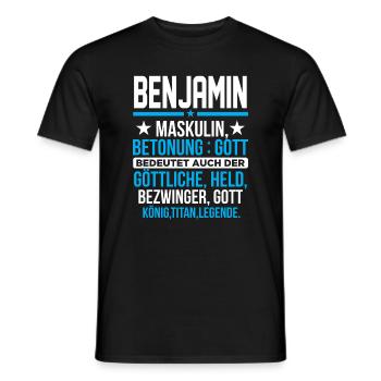 BENJAMIN - Titan - Männer T-Shirt - Schwarz - Vorne - AI Model Male 178 light (178cm)