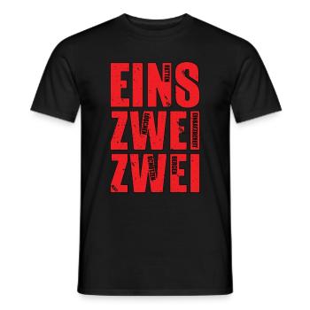 Eiins Zwei Zwei der Feuewehrnotruf - Männer T-Shirt - Schwarz - Vorne - AI Model Male 178 light (178cm)