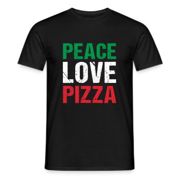 Pizza Italie Peace Love Pizza - T-shirt homme - noir - Devant - AI Model Male 178 light (178cm)