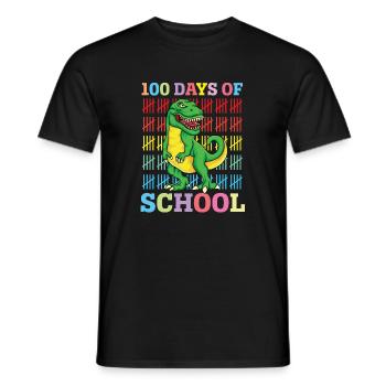 100 jours d’école dinosaure Saur T Rex - T-shirt homme - noir - Devant - AI Model Male 178 light (178cm)
