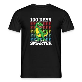 100 Days Smarter 100 th day of school Dinosaur - Men's T-Shirt - black - Front - AI Model Male 178 light (178cm)