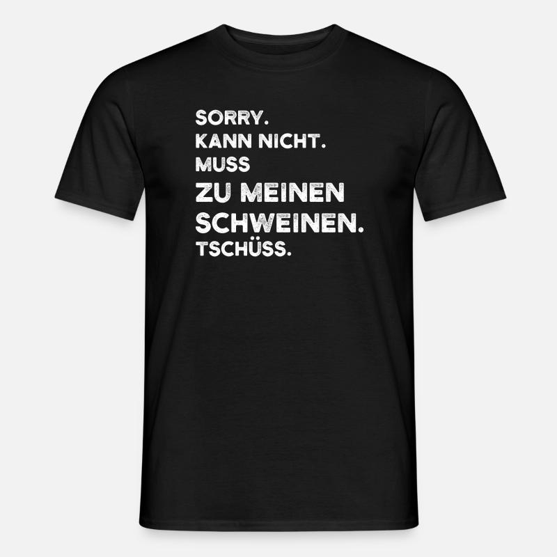 Schwein Bauer Schweinezüchter Geschenk - Männer T-Shirt - Schwarz