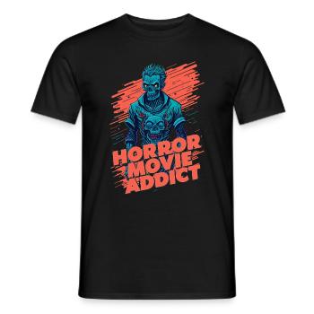 Horror Movie Addict - Zombie Illustration - T-shirt homme - noir - Devant - AI Model Male 178 light (178cm)