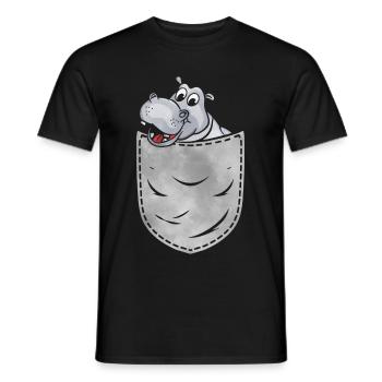 Nilpferd In Der Tasche Tier Brusttasche Nilpferd - Männer T-Shirt - Schwarz - Vorne - AI Model Male 178 light (178cm)