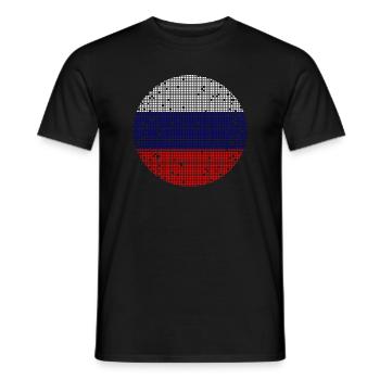 Russia Flag Vintage Russian Flag Used Look - Men's T-Shirt - black - Front - AI Model Male 178 light (178cm)