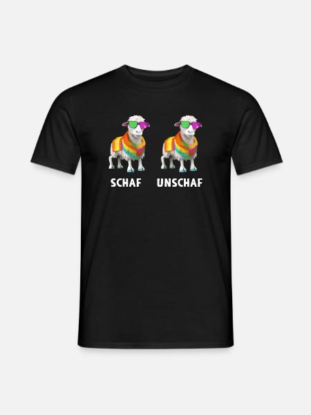 Cooles Schaf Unschaf Wortspiel Schaf Spruch - Männer T-Shirt - Schwarz