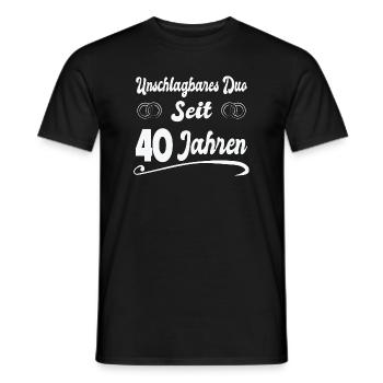 40 Jahre Ehe Ehepaar 40. Hochzeitstag Geschenk - Männer T-Shirt - Schwarz - Vorne - AI Model Male 178 light (178cm)