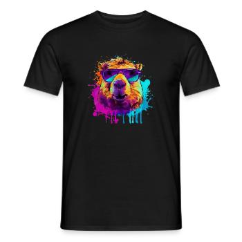 Capybara Capibara Capy Wasserschwein Nagetier - Männer T-Shirt - Schwarz - Vorne - AI Model Male 178 light (178cm)