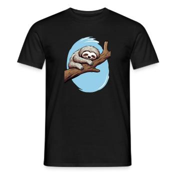 Lustiges Faultier für Kinder für Kinder - Männer T-Shirt - Schwarz - Vorne - AI Model Male 178 light (178cm)
