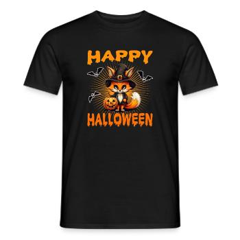 Pumpkin Fuchs Kürbis Halloween - Männer T-Shirt - Schwarz - Vorne - AI Model Male 178 light (178cm)