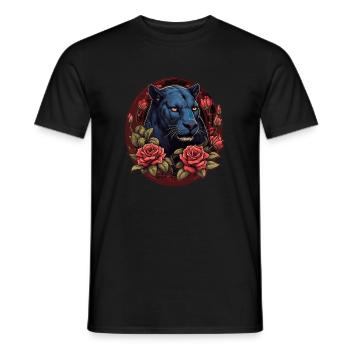Schwarzer Panther Großkatze - Männer T-Shirt - Schwarz - Vorne - AI Model Male 178 light (178cm)