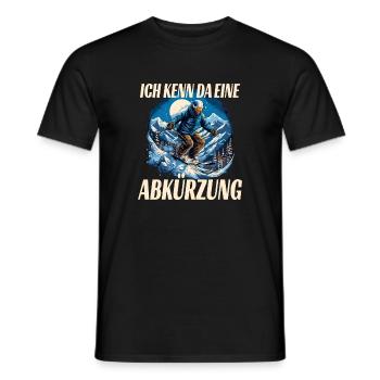 Skifahren Abkürzung Abseits der Piste Winterspaß - Männer T-Shirt - Schwarz - Vorne - AI Model Male 178 light (178cm)
