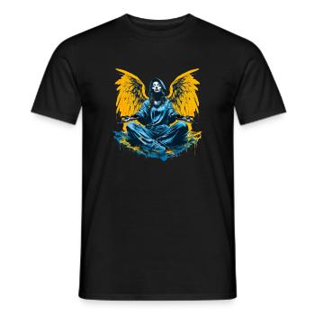 Frau mit Engelsflügel Engel Esoterik Flügel - Männer T-Shirt - Schwarz - Vorne - AI Model Male 178 light (178cm)