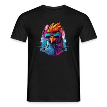Cockatoo Kakadu mit Sonnenbrille 80s Style - Männer T-Shirt - Schwarz - Vorne - AI Model Male 178 light (178cm)