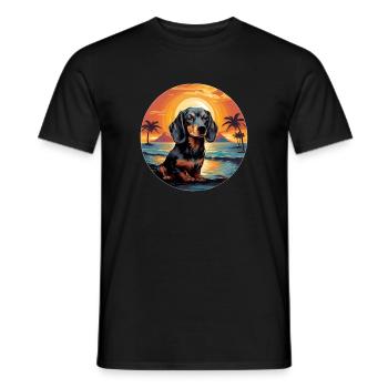 Dackel Hund für einen Hundebesitzer Dackel - Männer T-Shirt - Schwarz - Vorne - AI Model Male 178 light (178cm)