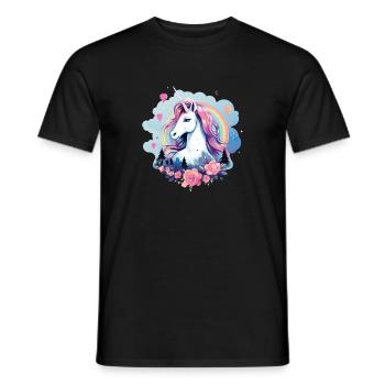 Love Unicorns Valentines Day Love - Männer T-Shirt - Schwarz - Vorne - AI Model Male 178 light (178cm)
