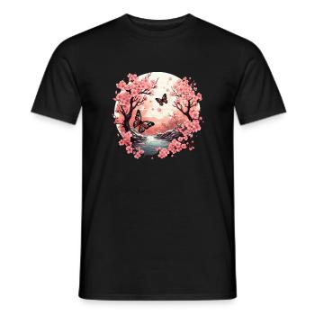 Bonsai Baum Bonsaischale Japanischer Baum - Männer T-Shirt - Schwarz - Vorne - AI Model Male 178 light (178cm)
