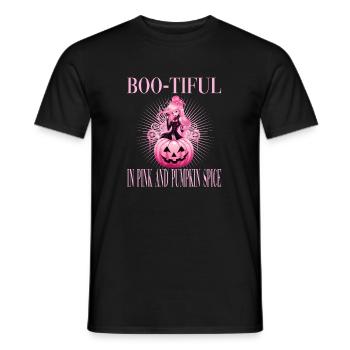 Boo-Tiful In Pink And Pumpkin Spice für Frauen - Männer T-Shirt - Schwarz - Vorne - AI Model Male 178 light (178cm)