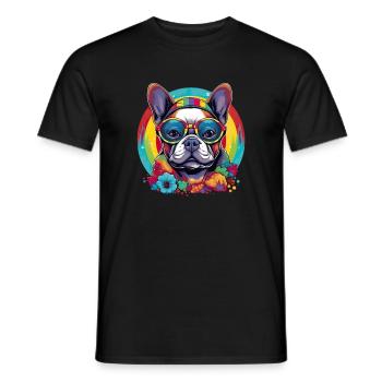 Französische Bulldogge Hund Mops - Männer T-Shirt - Schwarz - Vorne - AI Model Male 178 light (178cm)