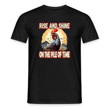 Rise And Shine On The Pile Of Time - Männer T-Shirt - Schwarz - Vorne - AI Model Male 178 light (178cm)