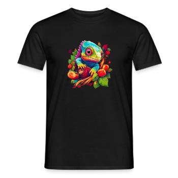 Niedliches Chamäleon Leguan für - Männer T-Shirt - Schwarz - Vorne - AI Model Male 178 light (178cm)